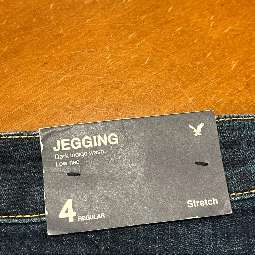 NWT American Eagle Outfitters AE Low Rise Jeggings Dark Indigo Wash 4R Stretch - Picture 9 of 16